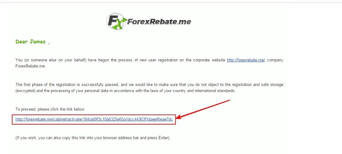 Registration at GCRS ForexRebate.me Step 5